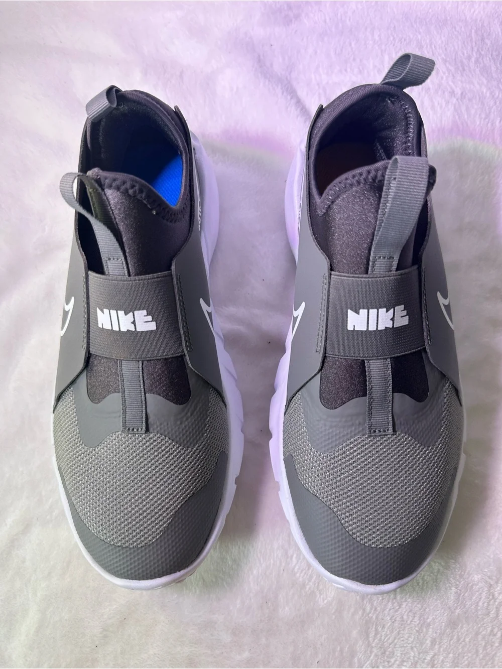 Nike  Grey and White Slip-On Sneaker